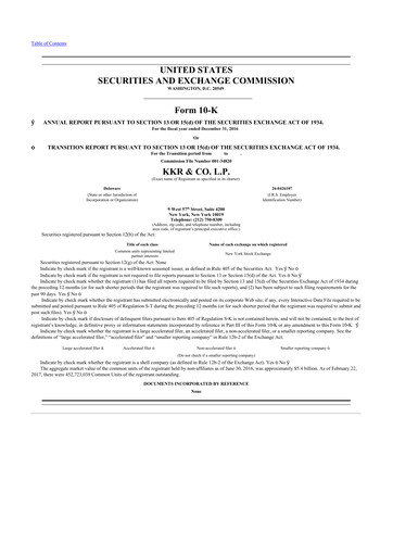 Thumbnail KKR & Co. 10-K Annual Report 2016