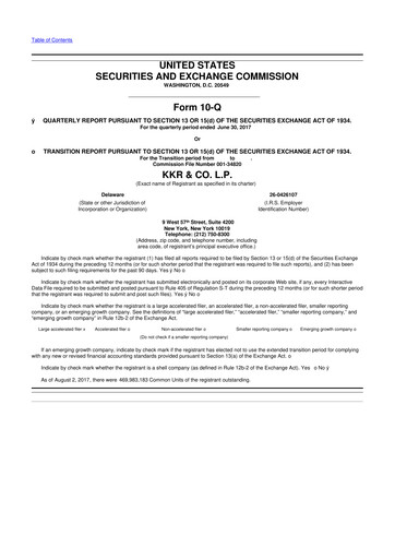 Thumbnail KKR & Co. 10-Q Quarterly Report FY2017 