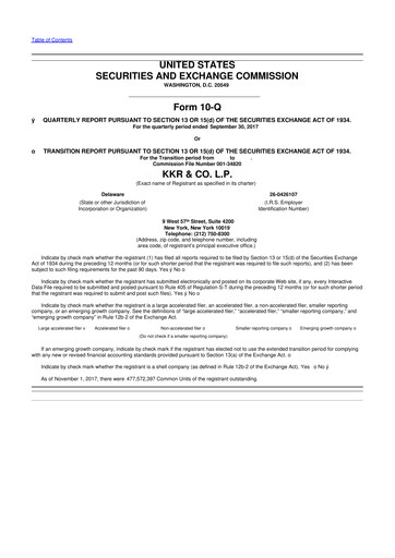 Thumbnail KKR & Co. 10-Q Quarterly Report FY2017 