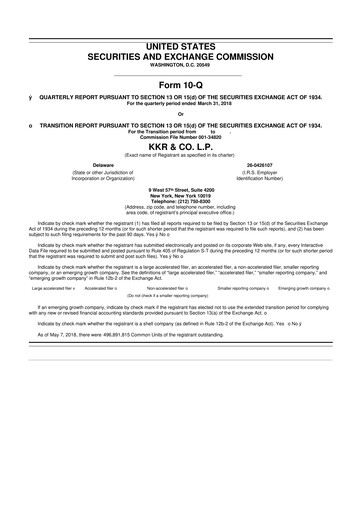 Thumbnail KKR & Co. 10-Q Quarterly Report FY2018 