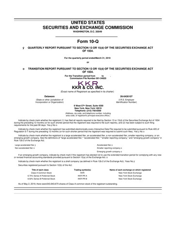 Thumbnail KKR & Co. 10-Q Quarterly Report FY2019 