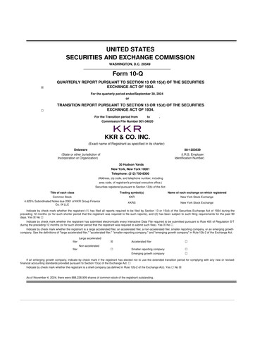 Thumbnail KKR & Co. 10-Q Quarterly Report FY2024 