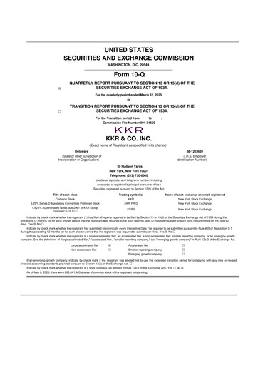 Thumbnail KKR & Co. 10-Q Quarterly Report FY2025 