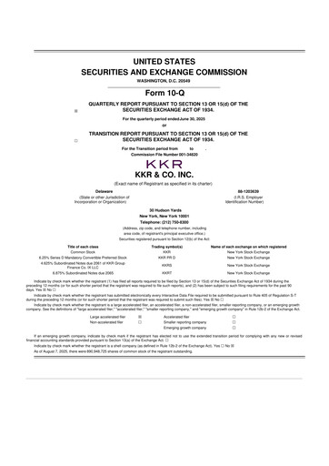 Thumbnail KKR & Co. 10-Q Quarterly Report FY2025 