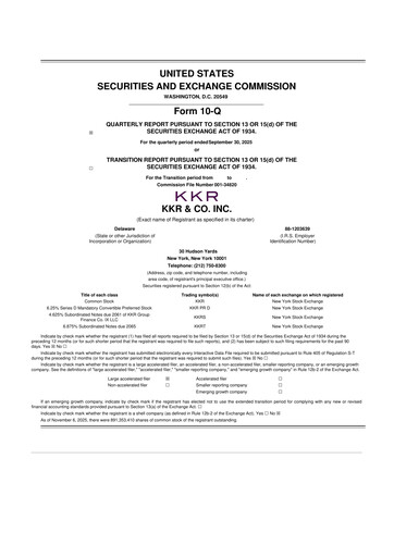 Thumbnail KKR & Co. 10-Q Quarterly Report FY2025 