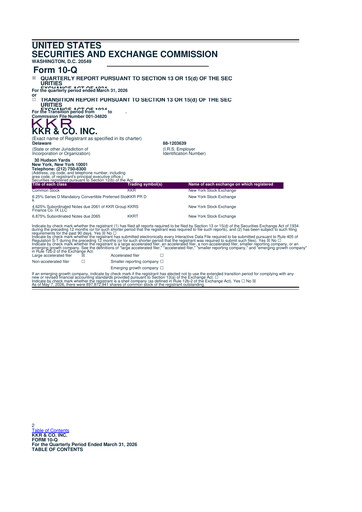 Thumbnail KKR & Co. 10-Q Quarterly Report FY 