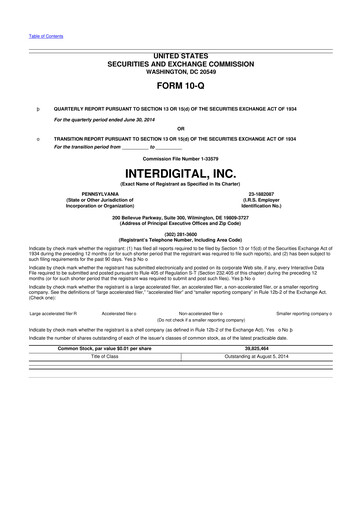 Thumbnail InterDigital
 10-Q Quarterly Report FY2014 