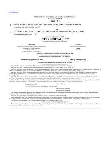 Thumbnail InterDigital
 10-K Annual Report 2017