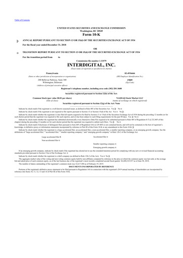 Thumbnail InterDigital
 10-K Annual Report 2018