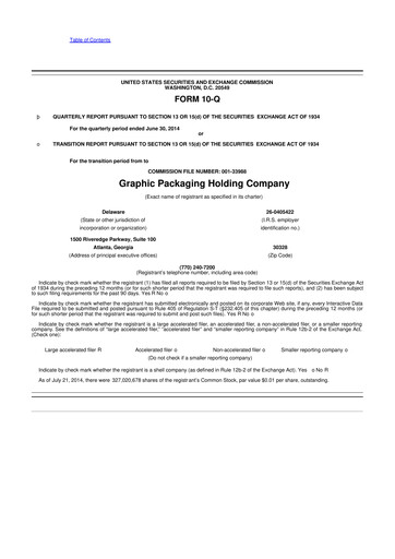Thumbnail Graphic Packaging 10-Q Quarterly Report FY2014 