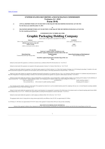 Thumbnail Graphic Packaging 10-K Annual Report 2021