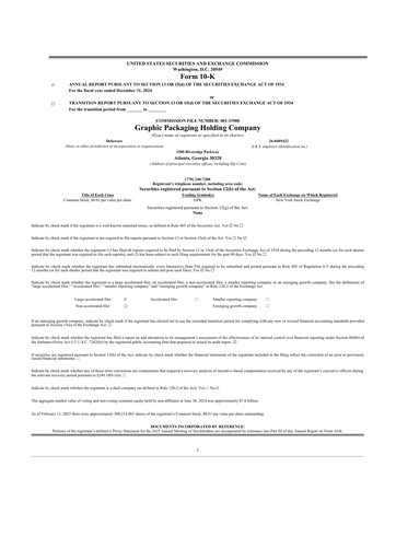 Thumbnail Graphic Packaging 10-K Annual Report 2024