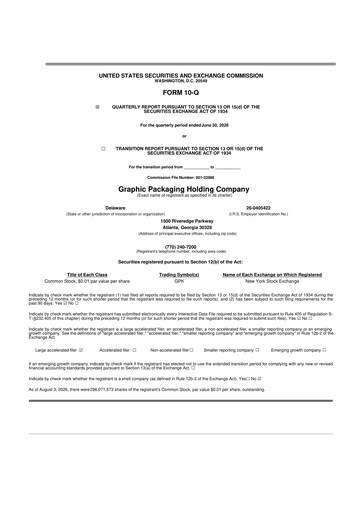 Thumbnail Graphic Packaging 10-Q Quarterly Report FY2026 