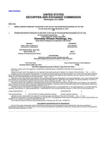 Miniature Kennedy Wilson 10-K Rapport annuel 2013