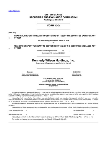 Thumbnail Kennedy Wilson 10-Q Quarterly Report FY2014 