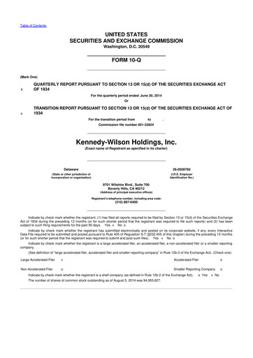 Thumbnail Kennedy Wilson 10-Q Quarterly Report FY2014 