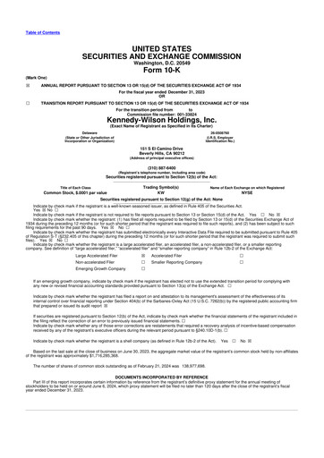 Miniature Kennedy Wilson 10-K Rapport annuel 2023