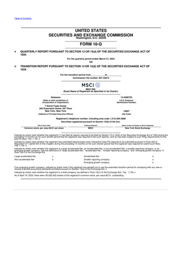 Thumbnail MSCI 10-Q Quarterly Report FY2023 