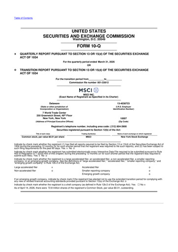 Thumbnail MSCI 10-Q Quarterly Report FY 