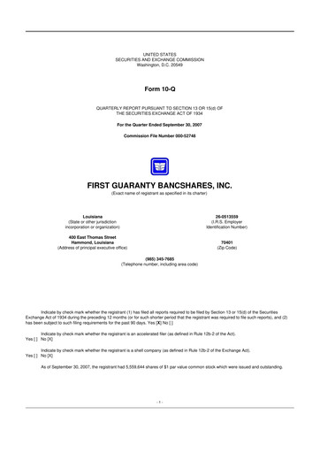 Vorschaubild First Guaranty Bancshares 10-Q Quartalsbericht  