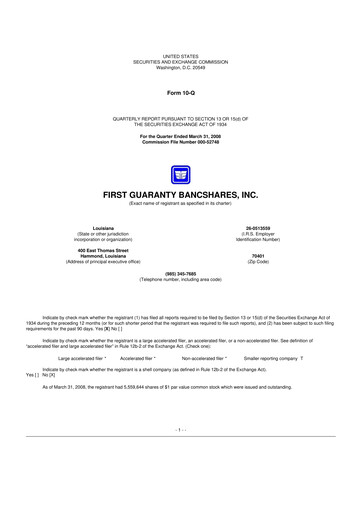Vorschaubild First Guaranty Bancshares 10-Q Quartalsbericht  