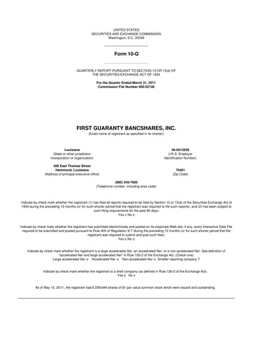 Vorschaubild First Guaranty Bancshares 10-Q Quartalsbericht  