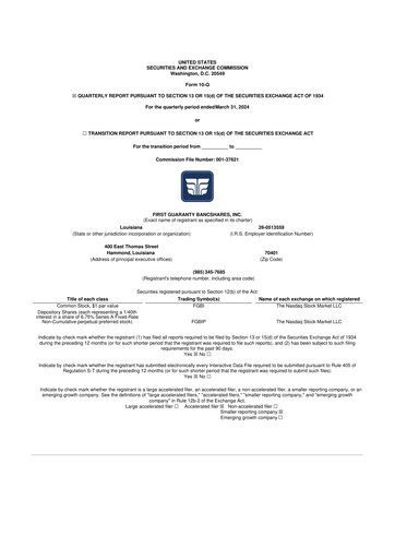 Vorschaubild First Guaranty Bancshares 10-Q Quartalsbericht 2024 