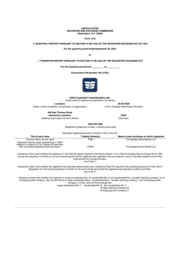 Vorschaubild First Guaranty Bancshares 10-Q Quartalsbericht 2024 