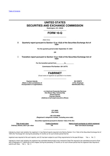 Thumbnail Fabrinet
 10-Q Quarterly Report FY2025 