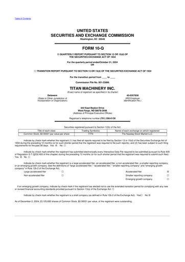 Thumbnail Titan Machinery 10-Q Quarterly Report FY2025 