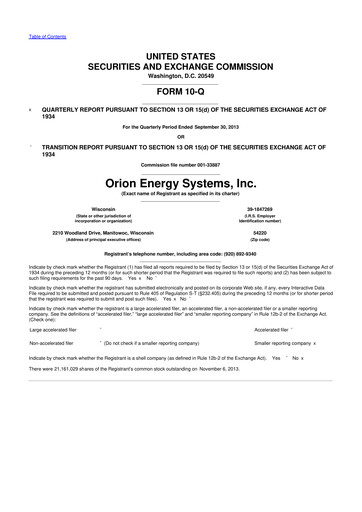 Vorschaubild Orion Energy Systems
 10-Q Quartalsbericht 2014 