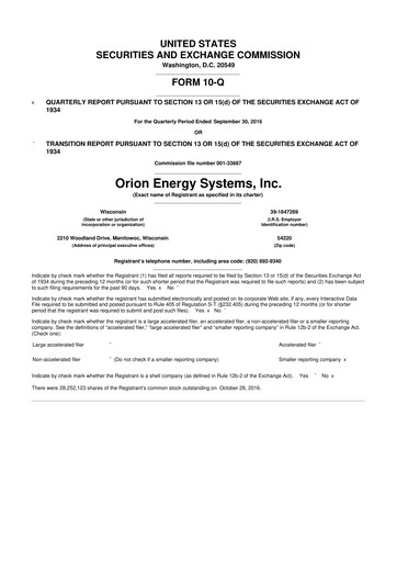 Vorschaubild Orion Energy Systems
 10-Q Quartalsbericht 2017 