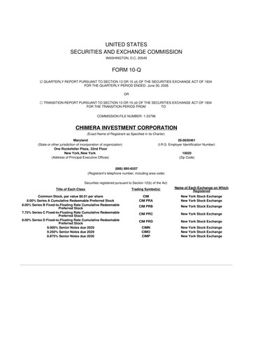 Miniature Chimera Investment Corporation 10-Q Rapport trimestriel 2026 
