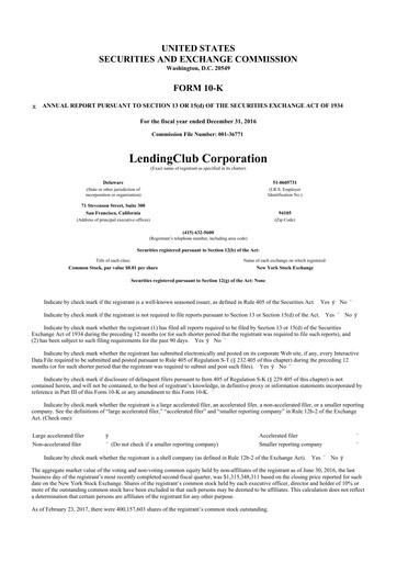 Thumbnail LendingClub
 10-K Annual Report 2016