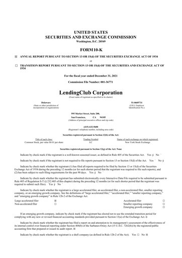 Thumbnail LendingClub
 10-K Annual Report 2021