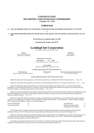 Thumbnail LendingClub
 10-K Annual Report 2022