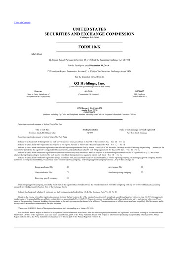 Thumbnail Q2 10-K Annual Report 2019