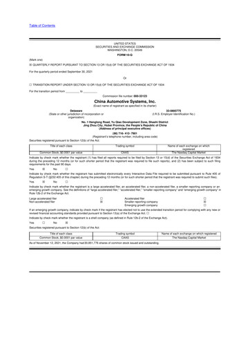 Thumbnail China Automotive Systems 10-Q Quarterly Report FY2021 