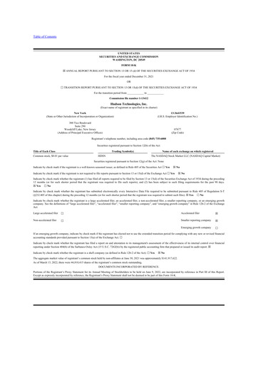 Thumbnail Hudson Technologies 10-K Annual Report 2021