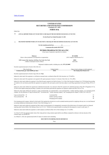 Vorschaubild Petros Pharmaceuticals 10-K Jahresbericht 2021