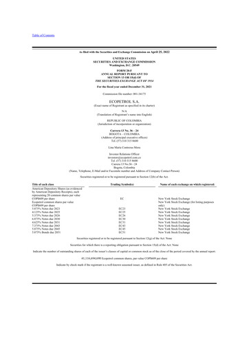 Thumbnail Ecopetrol 20-F Annual Report 2021