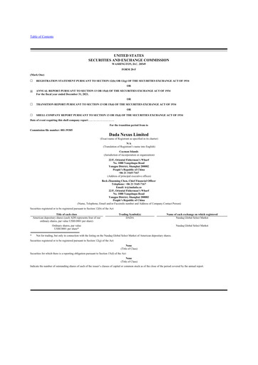 Thumbnail Dada Nexus 20-F Annual Report 2020