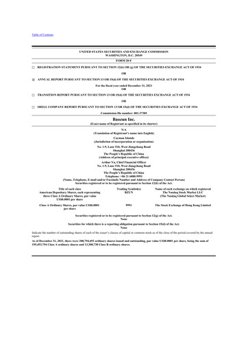 Thumbnail Baozun 20-F Annual Report 2021