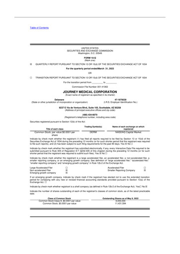 Miniature Journey Medical 10-Q Rapport trimestriel 2022 