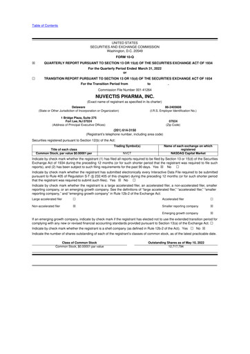 Miniature Nuvectis Pharma 10-Q Rapport trimestriel  