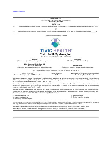 Thumbnail Tivic Health Systems 10-Q Quarterly Report FY2022 