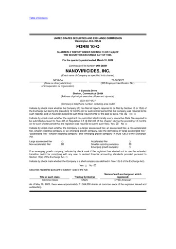 Thumbnail NanoViricides 10-Q Quarterly Report FY2022 