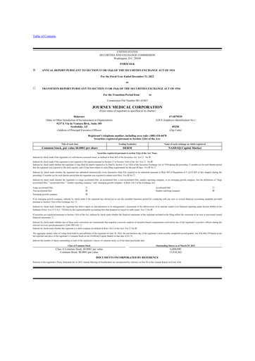 Thumbnail Journey Medical 10-K Annual Report 2022