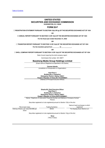Thumbnail Baosheng Media Group 20-F Annual Report 2022