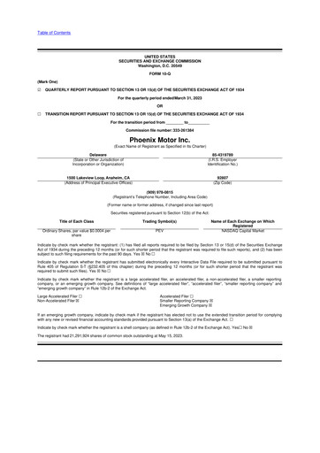 Thumbnail Phoenix Motor 10-Q Quarterly Report FY2023 